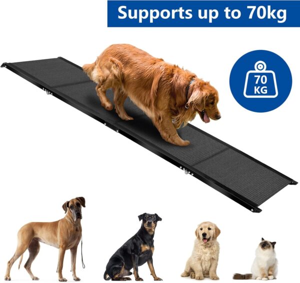 FASNATI 180×50cm Folding Dog Ramp for Cars, Extra Wide & Extra Long, Portable Pet Ramp for Large Dogs with Anti-Slip Tape, Available for Truck,Bed, Car, SUV, Lightweight and Easy Storage - Image 6