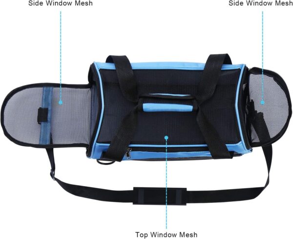 YLONG Cat Carrier Airline Approved Pet Carrier,Soft-Sided Pet Travel Carrier for Cats Dogs Puppy Comfort Portable Foldable Pet Bag,Airline Approved (S, BLUE) - Image 2