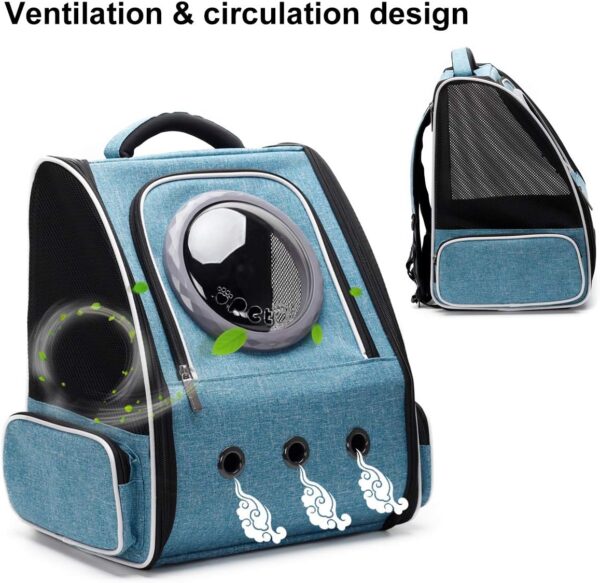 Pet Backpack Carrier for Large Cat and Small Puppy, Space Capsule Bubble Window Cat Backpack Carrier for Cats Small Dogs Bunny, Airlined Approved Adventured Cat Carry Bag to Vet - Image 7