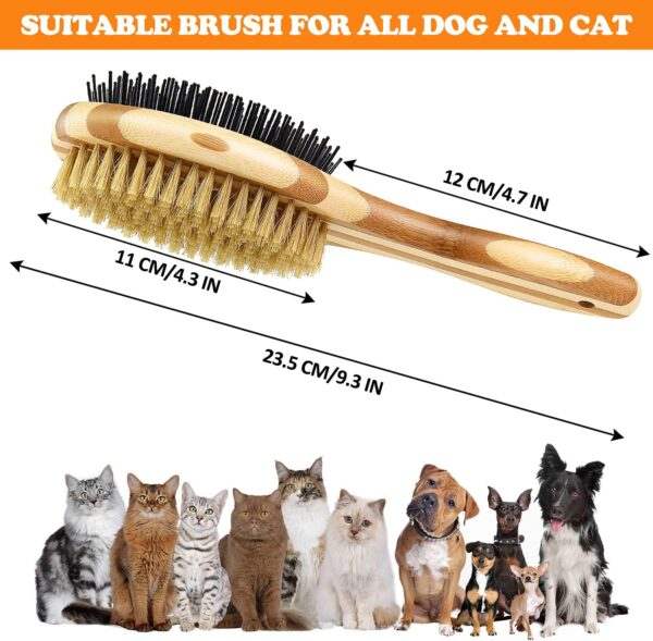 Grooming Brush for Dog & Cat, 2 in 1 Dog Pin Brush and Bristle Soft Brush, Dogs Comb and Brush for Cleaning Loose Fur & Dirt, Msuitable for Long and Short-haired Dogs or Cats - Image 6