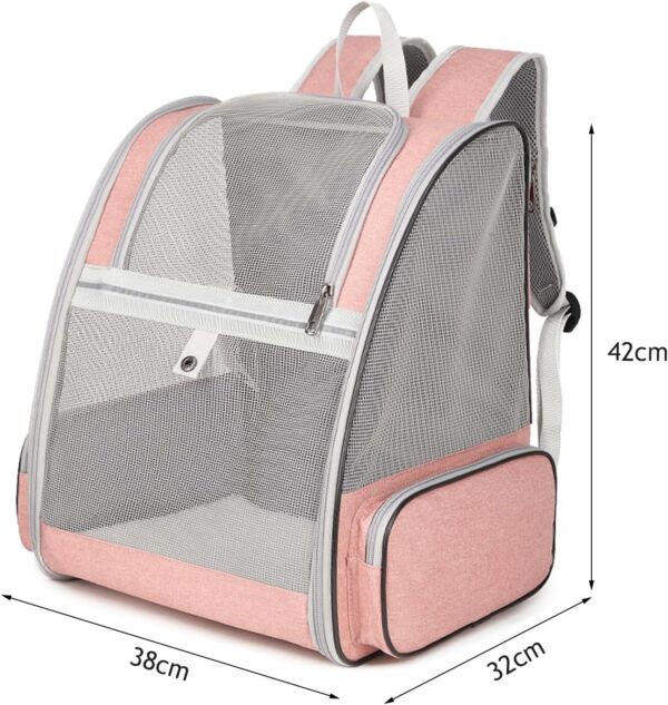 Pet Carrier Backpack for Dogs Cats Puppies, Fully Ventilated Mesh,Airline Approved, Designed for Travel Hiking Walking Outdoor Use (Pink) - Image 3