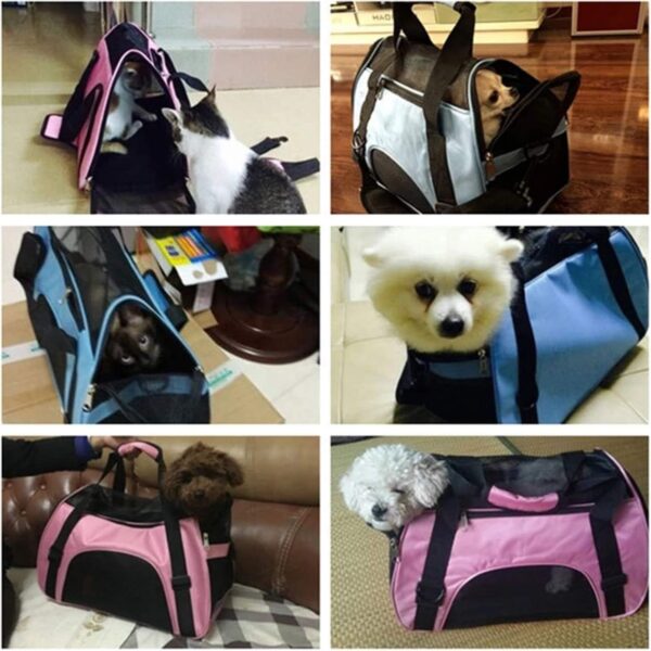 Pet Dog Cat Carrier Bag Puppy Handbag Portable Pet Travel Bag Soft Sided Bag Airline Approved with Breathable Mesh Pouch Pet Car Seat Booster Puppy Cage Tote for Small Medium Dogs Cats Puppies Rabbit - Image 7