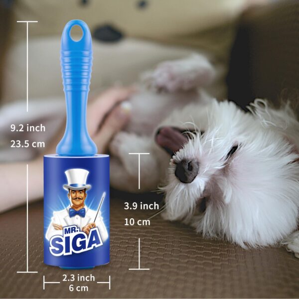 MR.SIGA Extra Sticky Lint Roller Pet Hair Remover with Easy Tear Sheets, 450 Sheets in Total, 5-Pack, Blue - Image 4