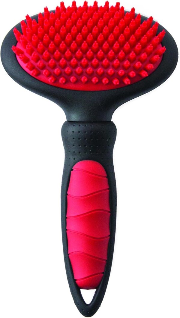 Mikki Dog, Puppy, Cat Grooming Massage Slicker Brush - Gentle, Relaxing Grooming - Large,Black - Image 2