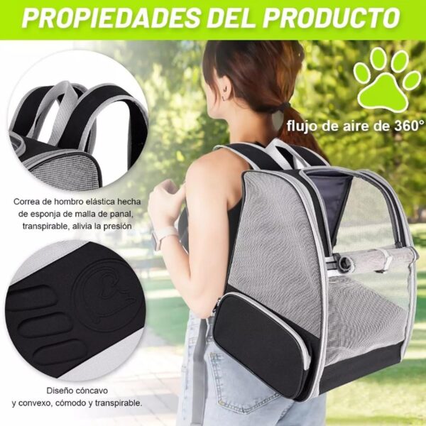 Cat Backpacks for Carrying Cats, Cat Carrier Backpack Fully Ventilated Mesh Cat Carrier Shoulder Bag for Travel Walking Hiking - Image 3