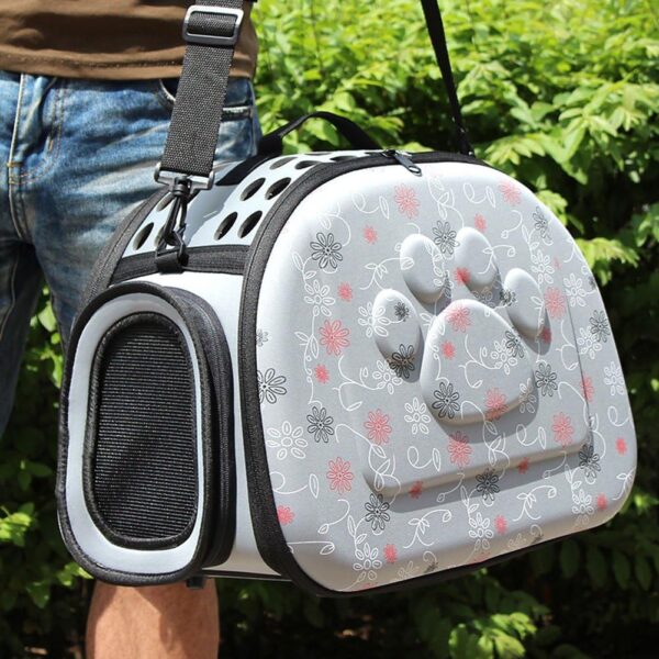 Breathable Folding Outdoor Pet bag for Dog Cat Comfort Travel Medium Size Pet Carrier (Gray) - Image 5