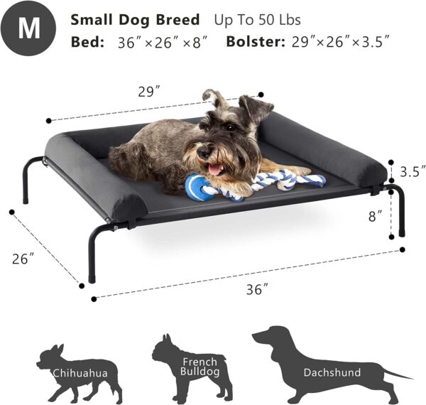 WESTERN HOME Elevated Dog Bed Cot, Chew Proof Raised Outdoor Dog Bed with Bolster for Extra Large Dogs, Portable Cooling Pet Cot with Breathable Mesh, Skid-Resistant Feet - Image 4