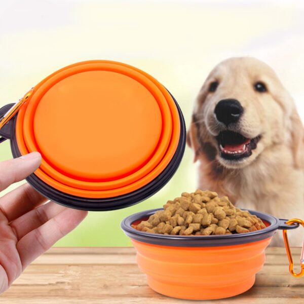 2Pcs Collapsible Dog Bowl Portable Dog Cat Water Bowl Travel Dog Bowl Portable Dog Bowl Collapsible Bowl Dog Travel Bowl Pet Feeding Bowl Foldable Dog Bowl Pet Travel Bowl with Carabiner - Image 4