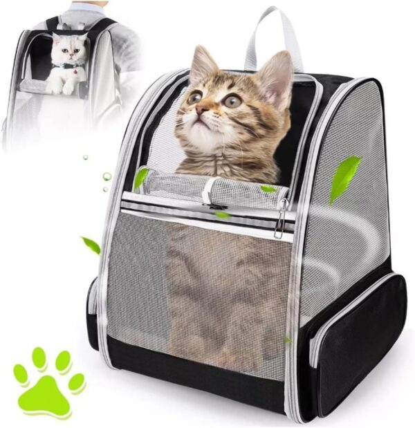 Cat Backpacks for Carrying Cats, Cat Carrier Backpack Fully Ventilated Mesh Cat Carrier Shoulder Bag for Travel Walking Hiking - Image 2