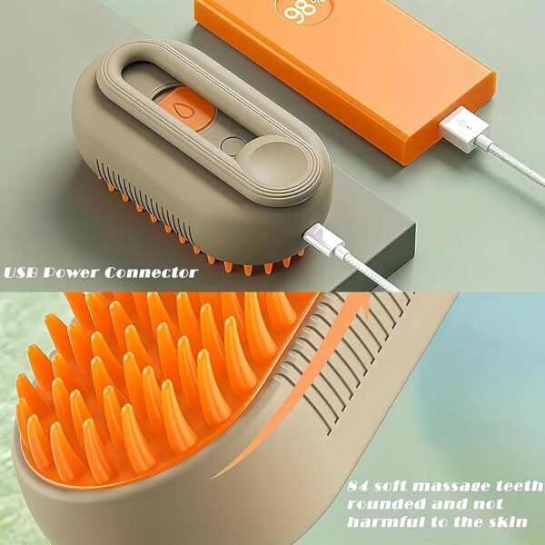 Spritz Defur Comb for Cats, Cat Steam Brush, Steam Brush for Cats, 3 In 1 Water Cat Brush, Grooming Brush for Removing Tangled and Loose Hair,2024 Best Cat Brush(Brown) - Image 5