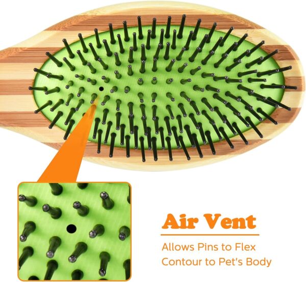 Grooming Brush for Dog & Cat, 2 in 1 Dog Pin Brush and Bristle Soft Brush, Dogs Comb and Brush for Cleaning Loose Fur & Dirt, Msuitable for Long and Short-haired Dogs or Cats - Image 5