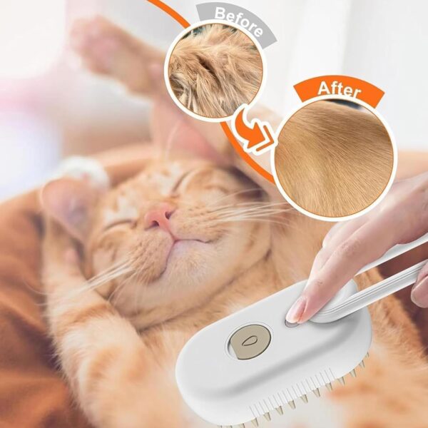 Spritz Defur Comb for Cats, Cat Steam Brush, Steam Brush for Cats, 3 In 1 Water Cat Brush, Grooming Brush for Removing Tangled and Loose Hair,2024 Best Cat Brush(Brown) - Image 3