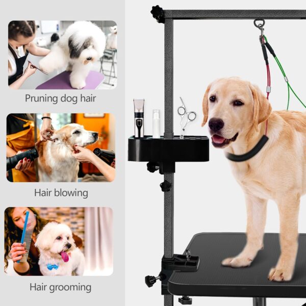 Huioqwe Dog Grooming Table Arm - 35-inch Height Adjustable(20''~35'') with Grooming Tool Tray, Grooming Arm, Loop Noose for Small & Medium Dog Pet Grooming (Multi-Colored, Grooming arm) - Image 2