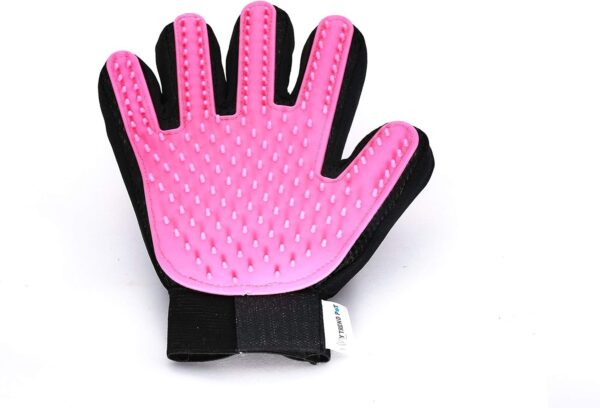 Multi-functional 5 finger pet grooming glove by MyTrendPet (Pink) Perfect for Dogs/Cats with long and short fur, to brush and gently massage your pet. - Image 2