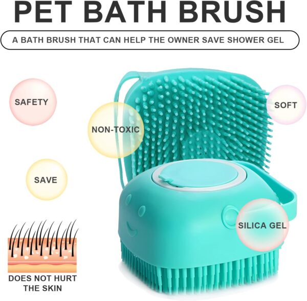 BLMHTWO Bubble Brush for Dogs Pet Shampoo Scrubber Shower Pet Shampoo Bath Brush for Dogs Pet Bubble Brush Soft Silicone with Loop Handle Give Pet Gentle Massage for Long Short Haired Dogs and Cats - Image 3