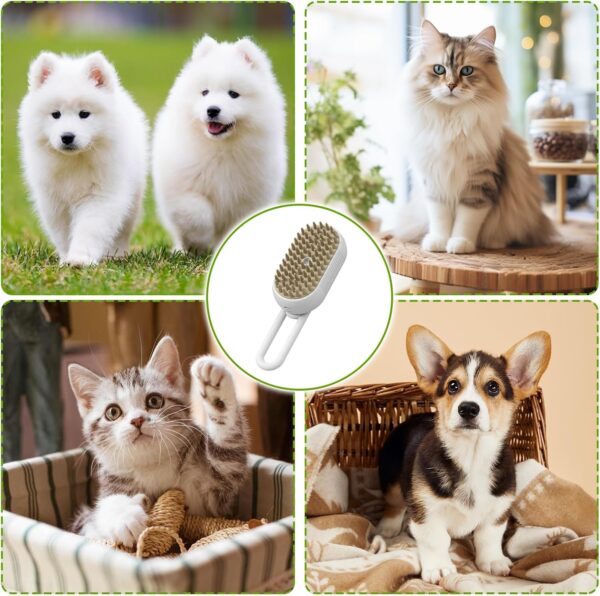 3 in1 Cat Dog Steamy Brush Steam Pet Hair Brush with Release Button Self Cleaning Steam Dog Brush for Massage Cat Grooming Brush for Cats Dogs Pets Hair Removal - Image 5