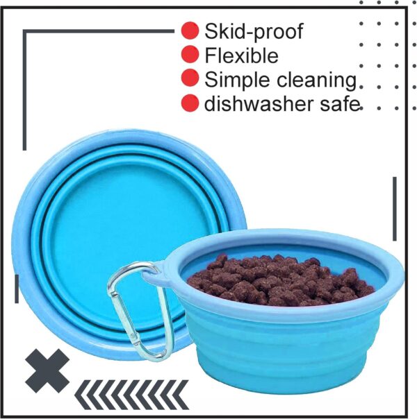 Dog Bowl Heavy Duty Puppy Bowl With Clip Collapsible Food Water Bowl Foldable Feeding Cup For Dogs Cats Indoor Outdoor Activity Travel Essential Pet Accessories Assorted Colour 15cm Diameter (1Pc) - Image 6