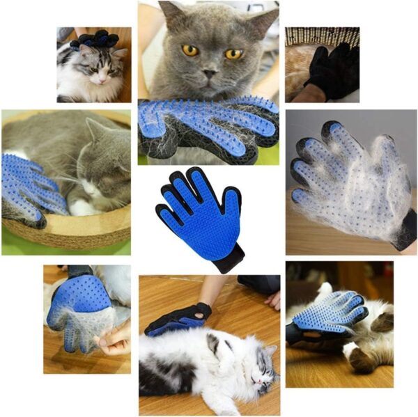 DERDOUT Pet Beauty Gloves - Suitable for dogs and cats. Gentle hair removal brush, massage tool, efficient pet hair removal tool, very suitable for long and short hair, right hand only (blue) - Image 6