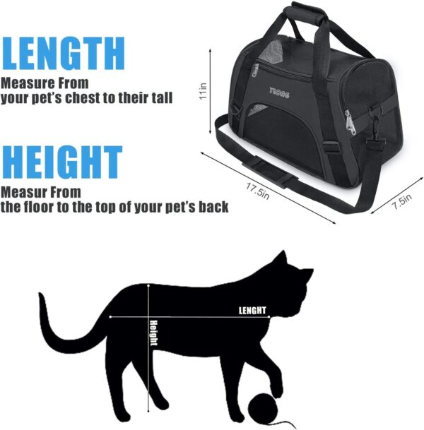 YLONG Cat Carrier Airline Approved Pet Carrier,Soft-Sided Travel for Cats Dogs Puppy Comfort Portable Foldable Bag,Airline (S, BLACK) - Image 4