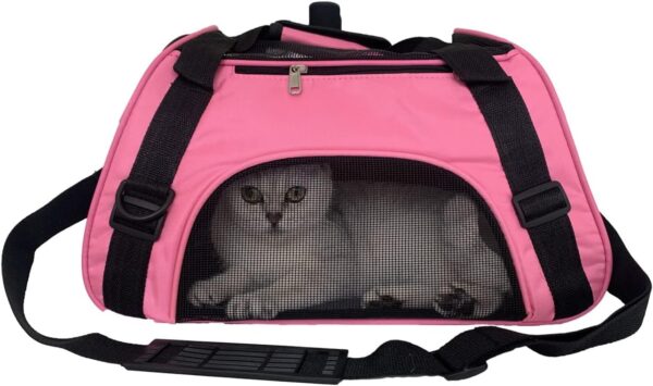 PYKESALY Cat Carrier Dog Carrier Pet Carrier, Airline Approved Soft-Sided Foldable,Puppy Carrier with Breathable Mesh for Small Medium Cats Dogs Rabbit (S, Pink) - Image 8