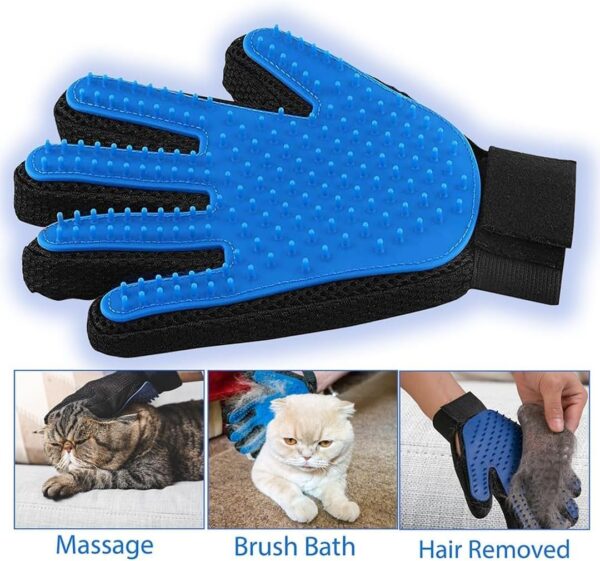 AARNA LIFE STYLE Pet Grooming Glove, Pets Brush De-Shedding Fur Removal, Gentle Massage Hand Gloves, Grooming Mitt for Dogs, Cats, Rabbits & Horses (2 PIS) - Image 3