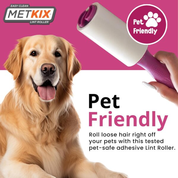 Metkix Lint Rollers for Pet Hair Extra Sticky | Protective Covers | Mega 600 Sheets Lint Roller Dog Cat Pet Hair Remover, Clothes Sofa Bed and More - Image 5