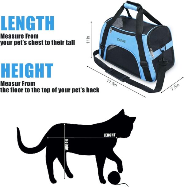 YLONG Cat Carrier Airline Approved Pet Carrier,Soft-Sided Pet Travel Carrier for Cats Dogs Puppy Comfort Portable Foldable Pet Bag,Airline Approved (S, BLUE) - Image 4