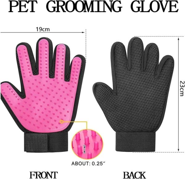 Gentle Deshedding Grooming Gloves for Dogs, Cats, and Horses – Efficient Pet Hair Remover and Massage Mitts, Enhanced Five Finger Design, 1 Pair - Image 2