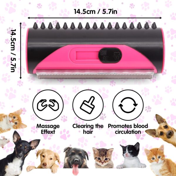 Dog Brushes for Shedding, 3-in-1 Cat Deshedding Brush, Portable Pet Shedding Brush, Groomify Shedding Tool with Cleaning Button for Dogs Cats and All Types Pet Hair (Pink) - Image 2