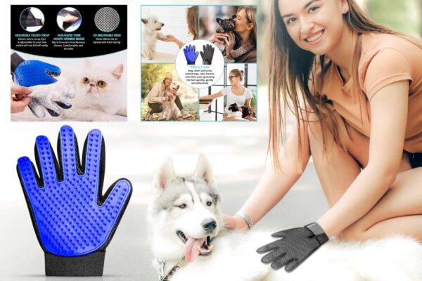 Dog Grooming Glove & Cat Hair Remover Great Detangle Hair Brush Pet Brush Perfect Pet Hair Remover Brush Silicone Cats And Dogs Brushes For Grooming Dog Brush Cat Grooming Glove Pet Massage Tools - Image 9