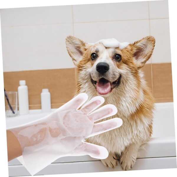 BELLIFFY 6 Pcs Gloves Pet Glove Brush Cat Grooming Glove Wipes Household Pet Supplies Pets Washing Pet Wash- Glove Puppy Glove Wipe Cats Cleansing Grooming Non-woven Fabric - Image 7