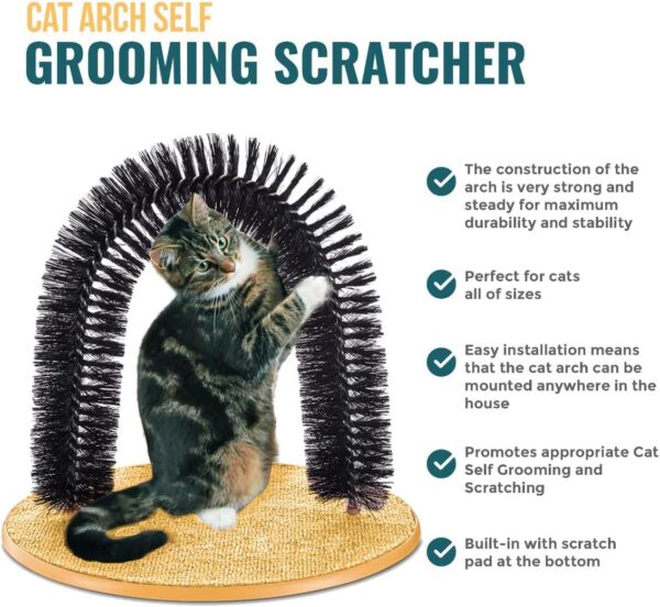 Hoquare Cat Groomer Cat Self Grooming Brush Cat Toy Cat Scratch Arch Kitten Massaging Scratching Scratcher Hair Trimming Brush Pet Grooming Play Catnip No More Hair Balls And Shedding - Image 2