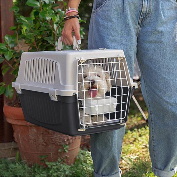 Ferplast Atlas 10 Open Cat Carrier - Portable Small Dog Travel Carrier, Open Top Design, Comfortable Handle, Ideal for Cats and Small Dogs up to 5 Kg, Includes Cushion, 48x32.5x29 cm - Image 3