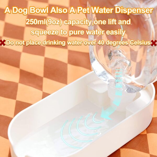 Dog Water Bottle, Dog Bowl 2-in-1, Food Container Large Enough for Dog Treats, Steak, Sticks, Bars, Portable Pet Water Dispenser for Hiking, Travel, Cat Bowls and Pet Water Bottle (blue, 18CM) - Image 4