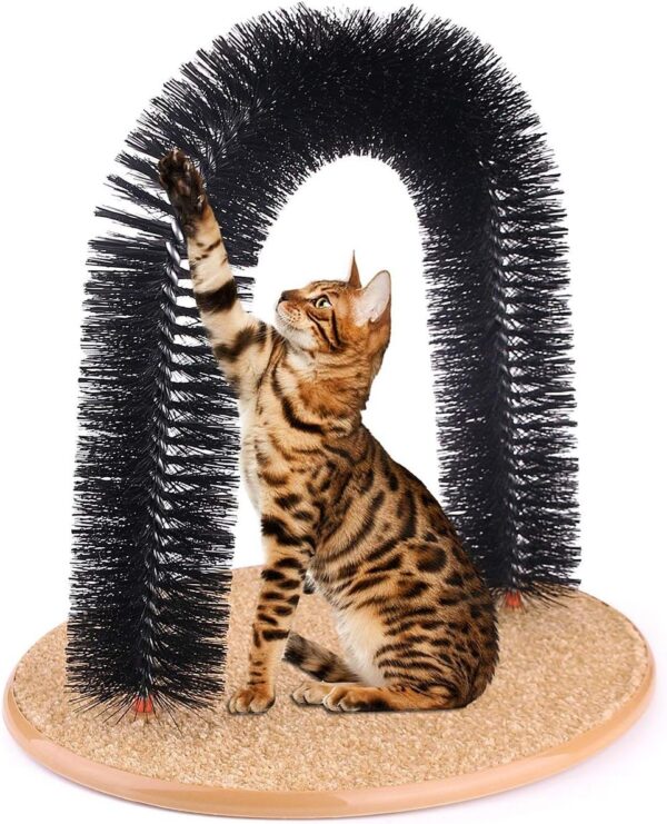 MINGZE Arch Cat Groom Self Grooming Cat Toy Cat Self Groomer, Massager and Cat Scratcher, Scratching Arch Kitten Massaging Pet Self Grooming Bristle Groomer Toy Perfect For Playing And Scratching - Image 4