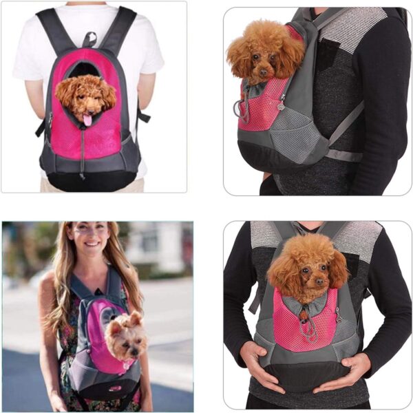 Dog Cat Pet Carrier Backpack Rucksack Travel Carrier Bag Puppy Front Shoulder Bag Soft Side Breathable Mesh Head Out Design Airline Approved Lightweight Carry Bag For Biking Hiking Trip Shopping - Image 2