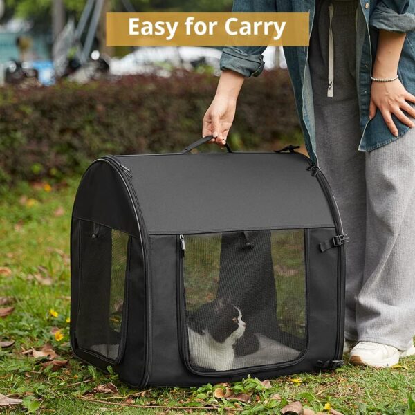 Portable 2-in-1 Double Cat Carrier Bag, Soft-Sided Pet Kennel, Twin Compartment Show House Cat Crate,Collapsible Comfy Large Cat Home&Travel Medium Dog Carrier with Carry Bag/Hammock/Mats for All Pets - Image 7