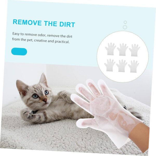 COSMEVIVI 6 Pcs Gloves Household Pet Supplies Dogs Wipes Clean Wipes Pets Washing Cats Wipes Pet Massage Mitt Pet Hair Remover Glove Dog Grooming Mitt Cleansing Wipes Non-woven Fabric - Image 6