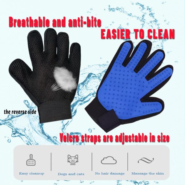 Pet Grooming Gloves and Pet Collapsible Bowls suits, Dog Washing Gloves for Long and Short Hair Dogs & Cats 1 Pair,Portable pet feeding bowl. - Image 5