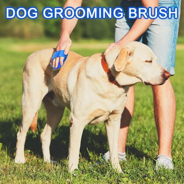 2 Pcs Dog Grooming Brush with 2 Pcs Five Finger Brush Pet Massage Bath Brush Pet Cat Dog Brush for Dogs and Cats with Short or Long Hair - Image 2