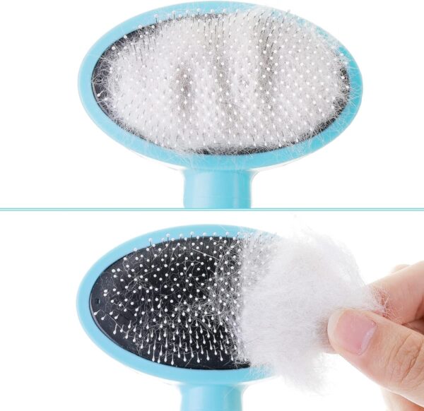 Pleasantsong Dog Brush Cat Brush, Dog Brushes for Grooming, Dog Cat Comb with Handle for Short/Long hair, Pet Brush with Self Cleaning Button for Removing Undercoat, Loose Fur & Dirt - Image 5