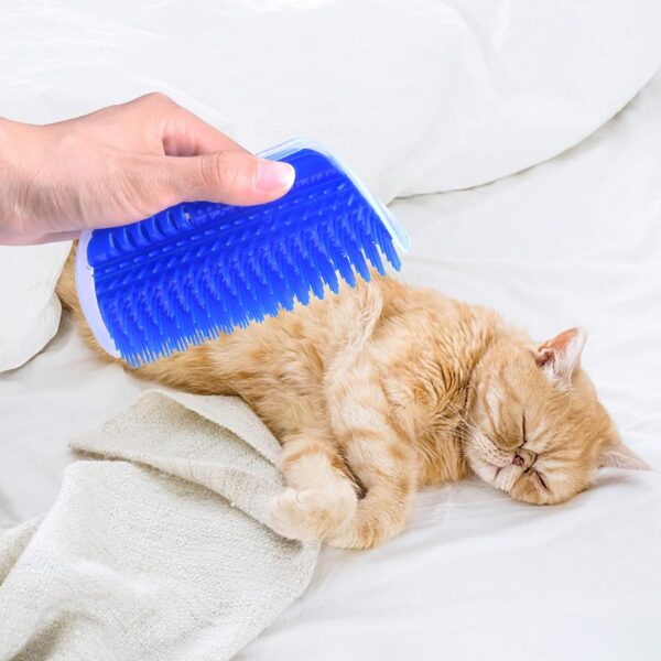 Pinsheng Cat Self Groomer, 2 Pack Wall Corner Massage Comb with Catnip Pouch, Grooming Comb Brush Massage Tool for Cats with Long and Short Fur(Blue&Gray) - Image 6