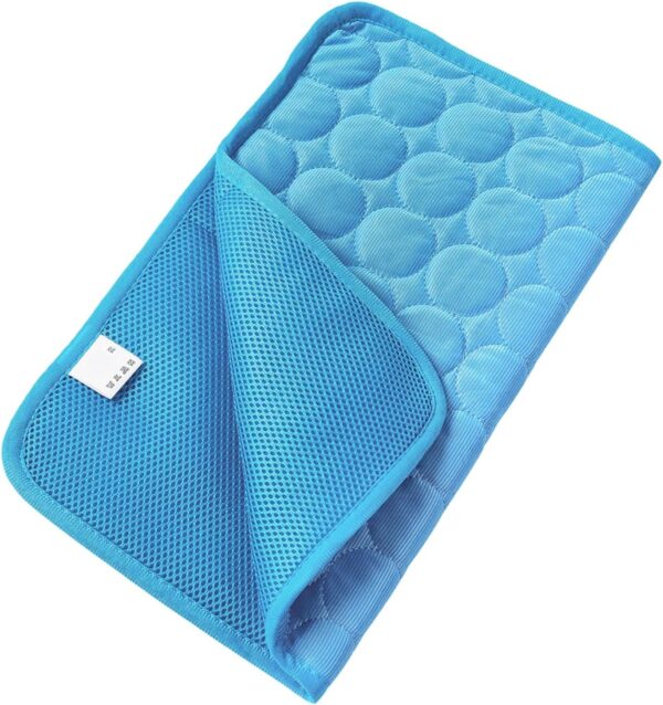 Pet Cooling Mat, Extra Large Ice Silk Dog Cooling Mats Breathable Summer Dog Cooling Pads Portable Dog Crate Mat Cat Cooling Mat(XL/100 * 70cm-Blue) - Image 8