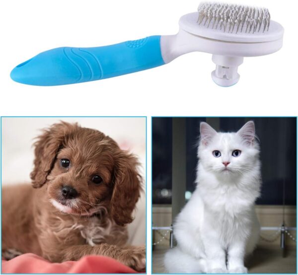 Cat Brush Self-Cleaning Slicker Brush Removes Undercoat Dog Brush Cat Brush Short to Long Hair Suitable Gentle Cat Brush Slicker Brush - Image 7