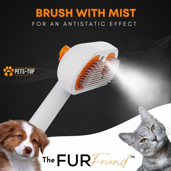 One PETS-TOP Spray Cat Brush, 3 in1 Cat Steam Brush with Water Tank, Spray for Anti-Static Electricity with Self-Cleaning One Button for Long Hair and Short Hair, Dog Brush - Image 2