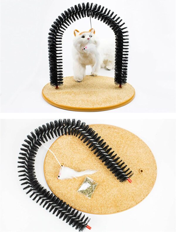 Hoquare Cat Groomer Cat Self Grooming Brush Cat Toy Cat Scratch Arch Kitten Massaging Scratching Scratcher Hair Trimming Brush Pet Grooming Play Catnip No More Hair Balls And Shedding - Image 6