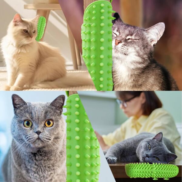 Cat Self Groomer, 2PCS Cat Brush, Silicone Soft 2-in-1 Self Cleaning Cat Corner Scratcher, Adjustable Corner Cat Scratcher Pet Tickling Artifact Suitable for Short and Long Haired Cats Dogs (Green) - Image 7