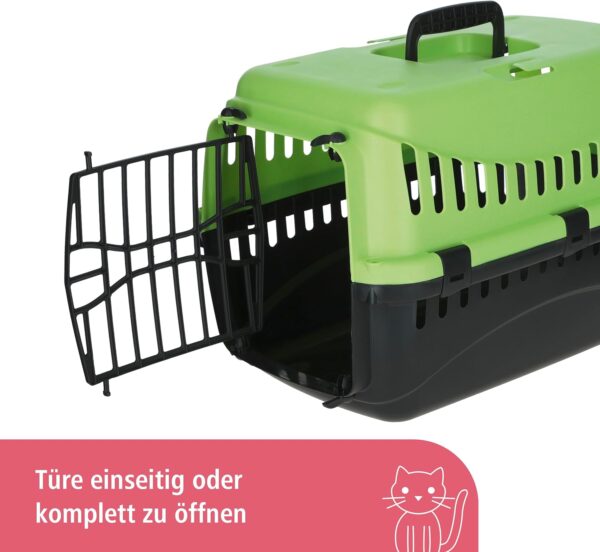 Kerbl Transport Box Expedion with Plastic Door, 45x 30 x 30 cm, Green/ Dark Grey - Image 2