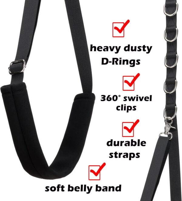 FURSDOLY Dog Grooming Loops Dog Grooming Supplies Dog Grooming Belly Straps Pet Dog Groomer Extension Straps for Pet Dog Grooming Table Grooming Arm (Black) - Image 2