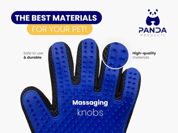 Panda Products Dog Grooming Gloves - Pair of Gloves - Pet Grooming Gloves - for Dogs & Cats - Massaging Function - 5-Finger Design - Image 4